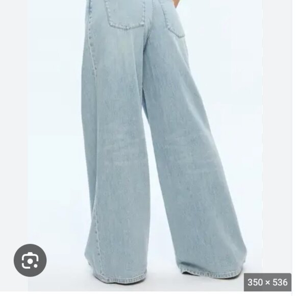 Alice + Olivia HARPER MID RISE SUPER BAGGY JEAN Rockstar Blue 29 $330 - Picture 3 of 12